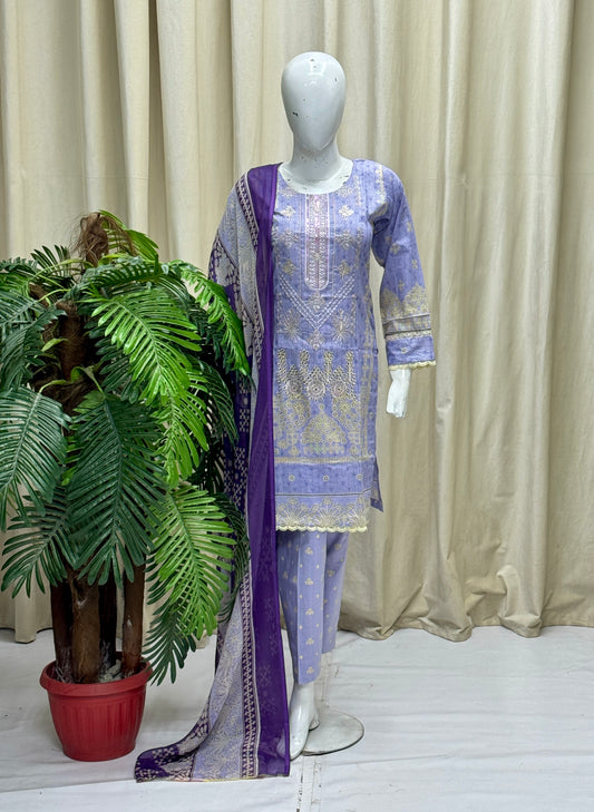 HM Lawn - Chiffon Dupatta 304 Lilac