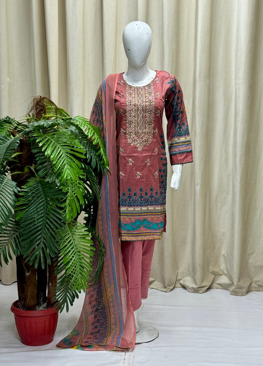 HM Lawn - Chiffon Dupatta 308 T Pink