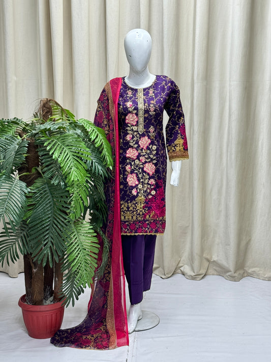 HM Lawn - Chiffon Dupatta 306 Purple