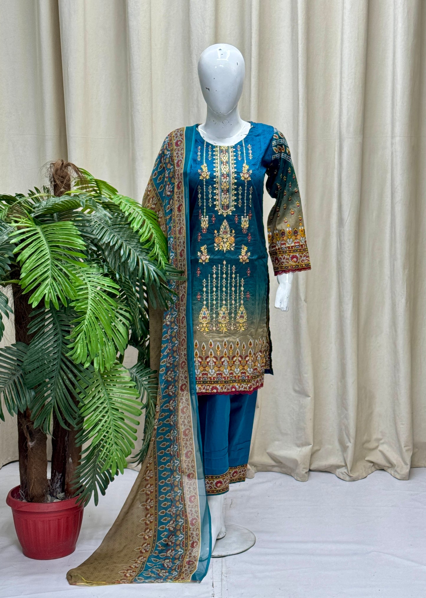 HM Lawn - Chiffon Dupatta 320 Zinc