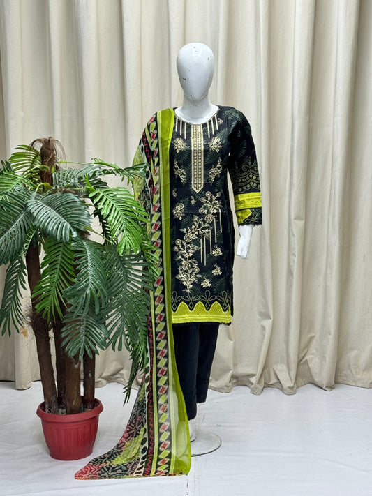 HM Lawn - Chiffon Dupatta 327 Black