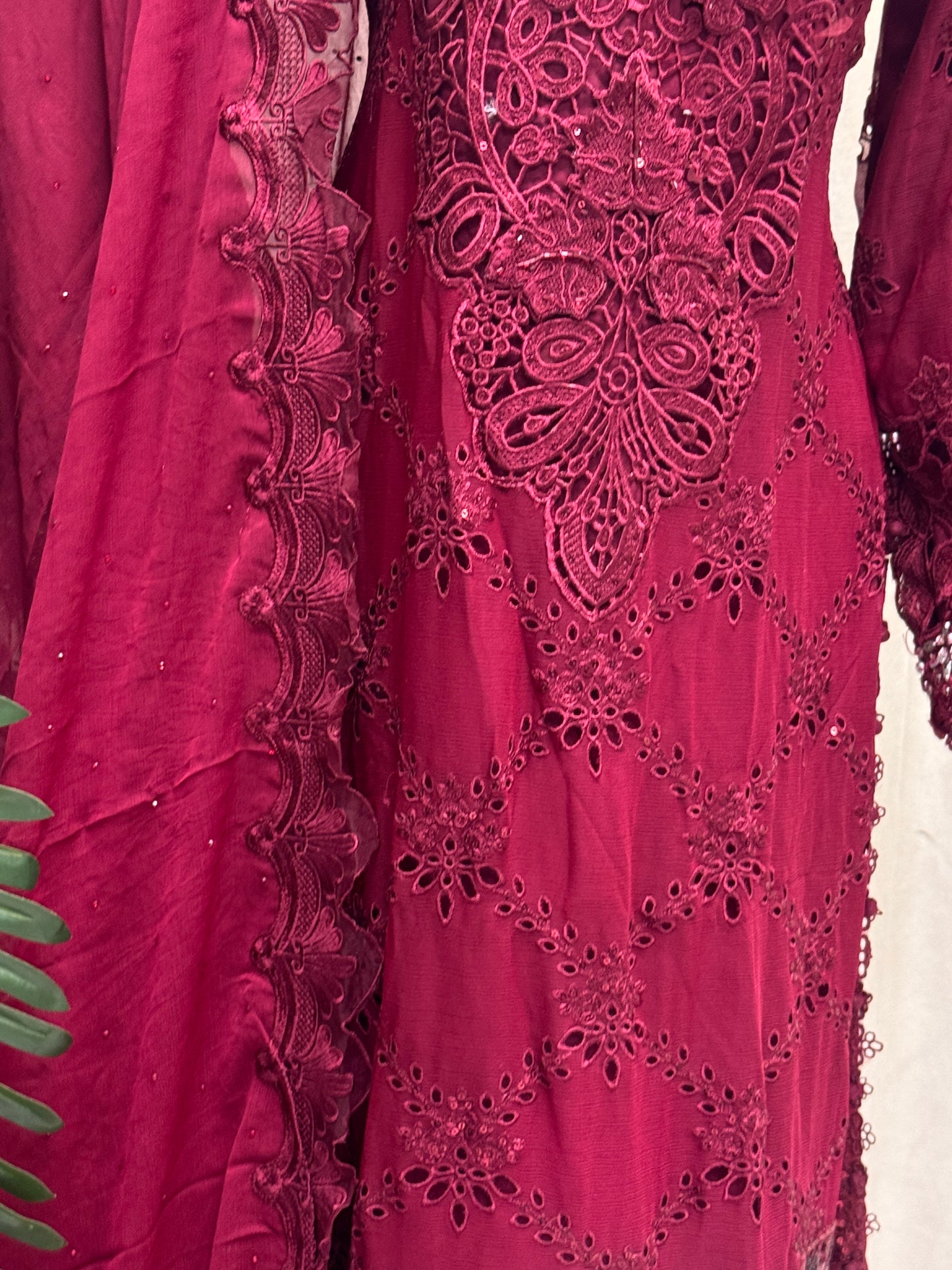 Ruby Rouge Chiffon Ensemble