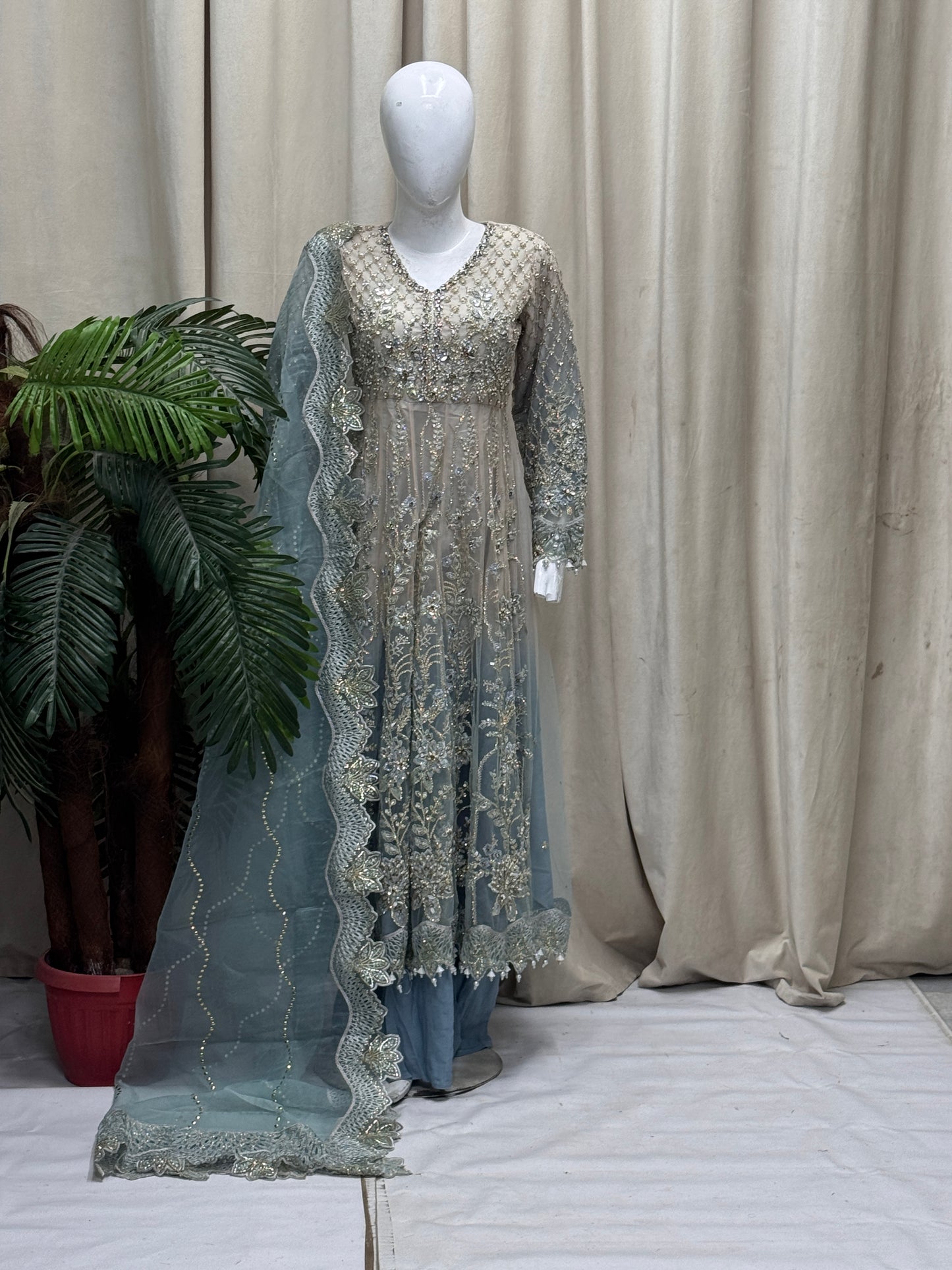 Steel Blue Dream Frock Ensemble