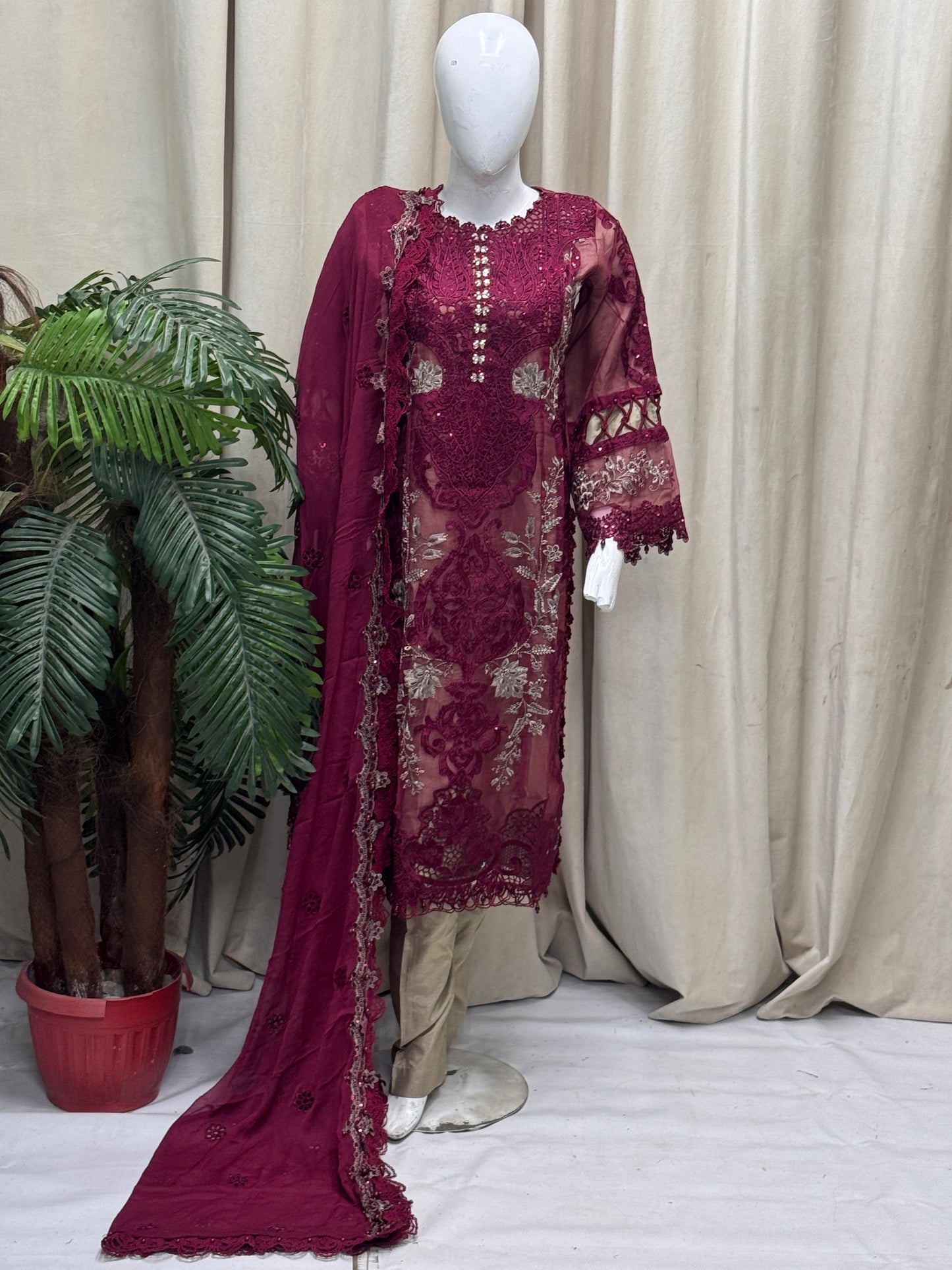 Roseate Charm Formal Mehroon