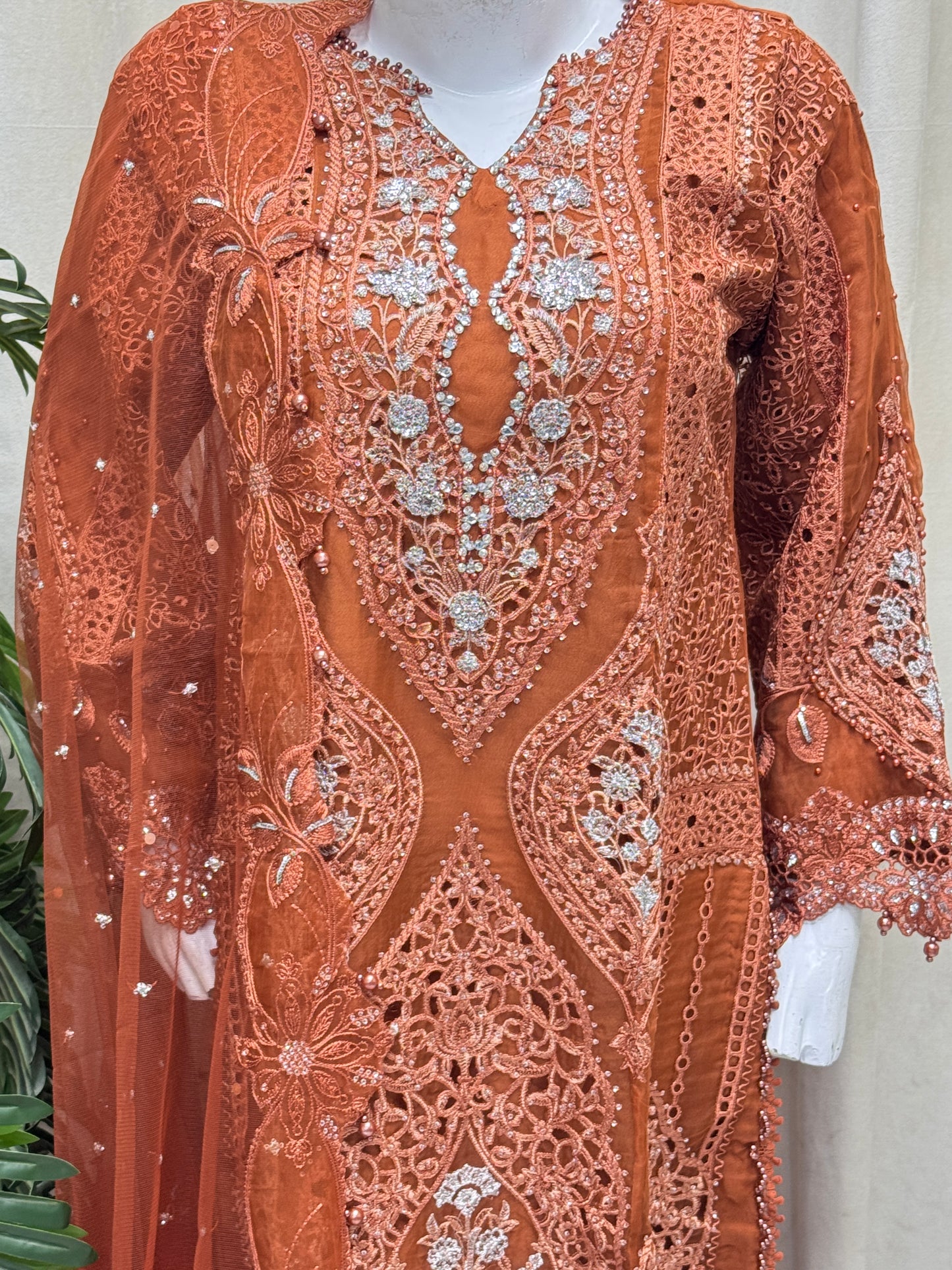 Terracotta Charm Rust Festive Wear