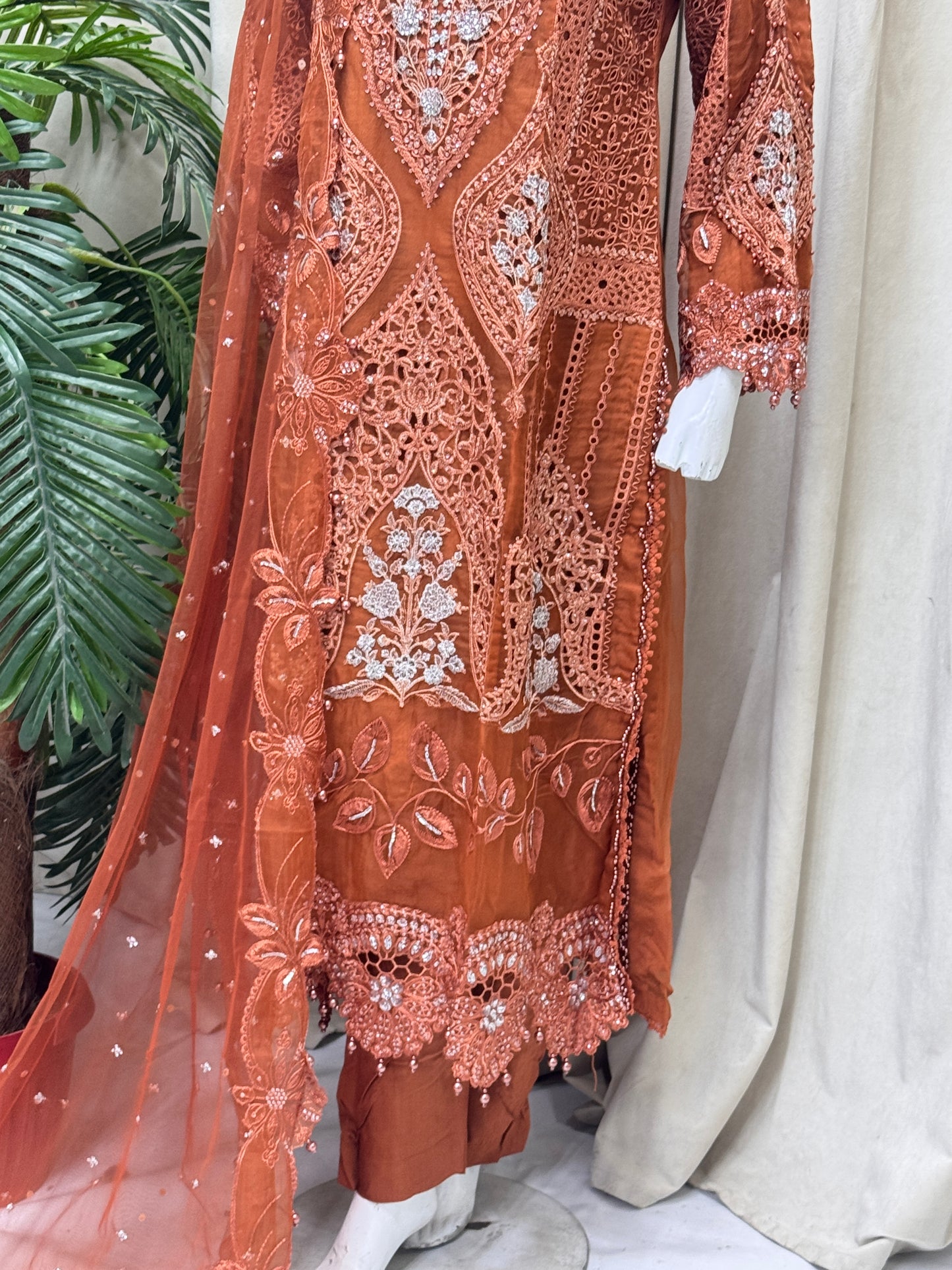 Terracotta Charm Rust Festive Wear