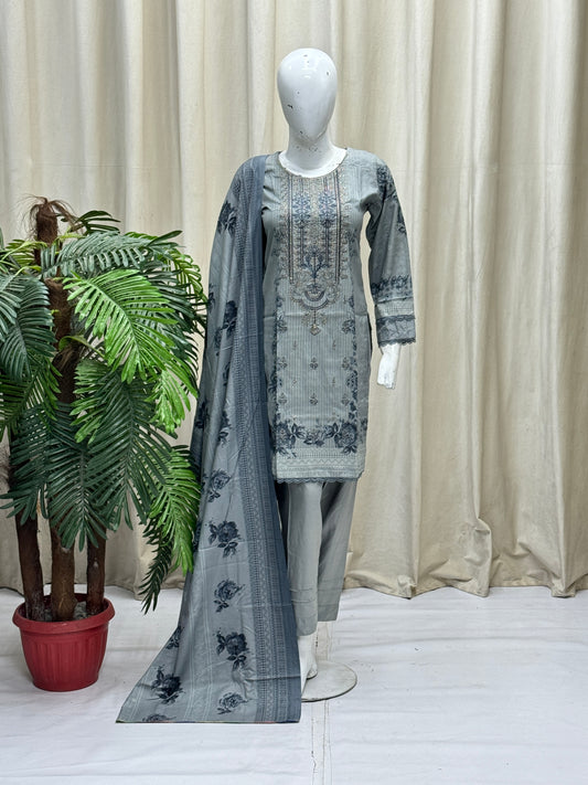 K&R Dhanak - Dhanak Dupatta 346 Grey