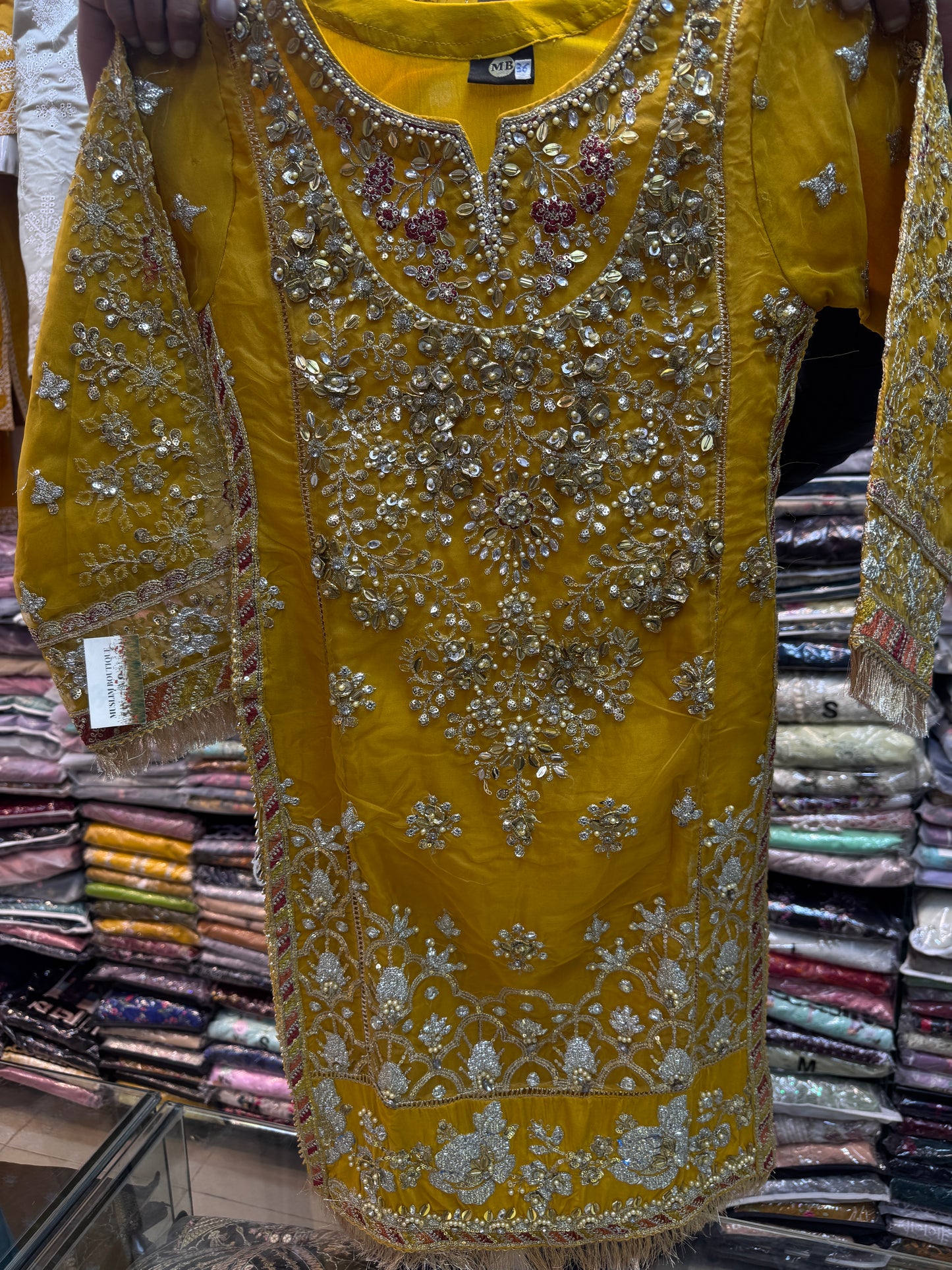 SJ3156 by Mohsin Girl Mustard