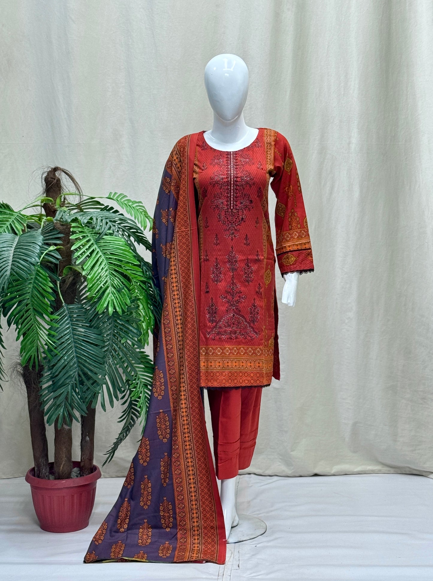 K&R Dhanak - Dhanak Dupatta 420 Red