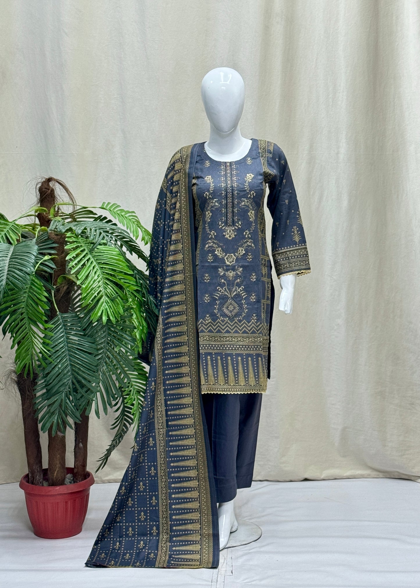 K&R Dhanak - Dhanak Dupatta 417 Grey