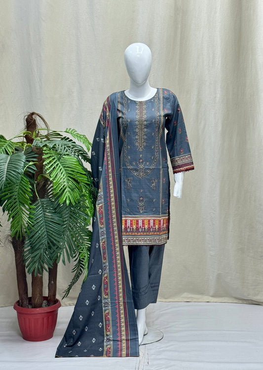 K&R Dhanak - Dhanak Dupatta 424 Dark Grey