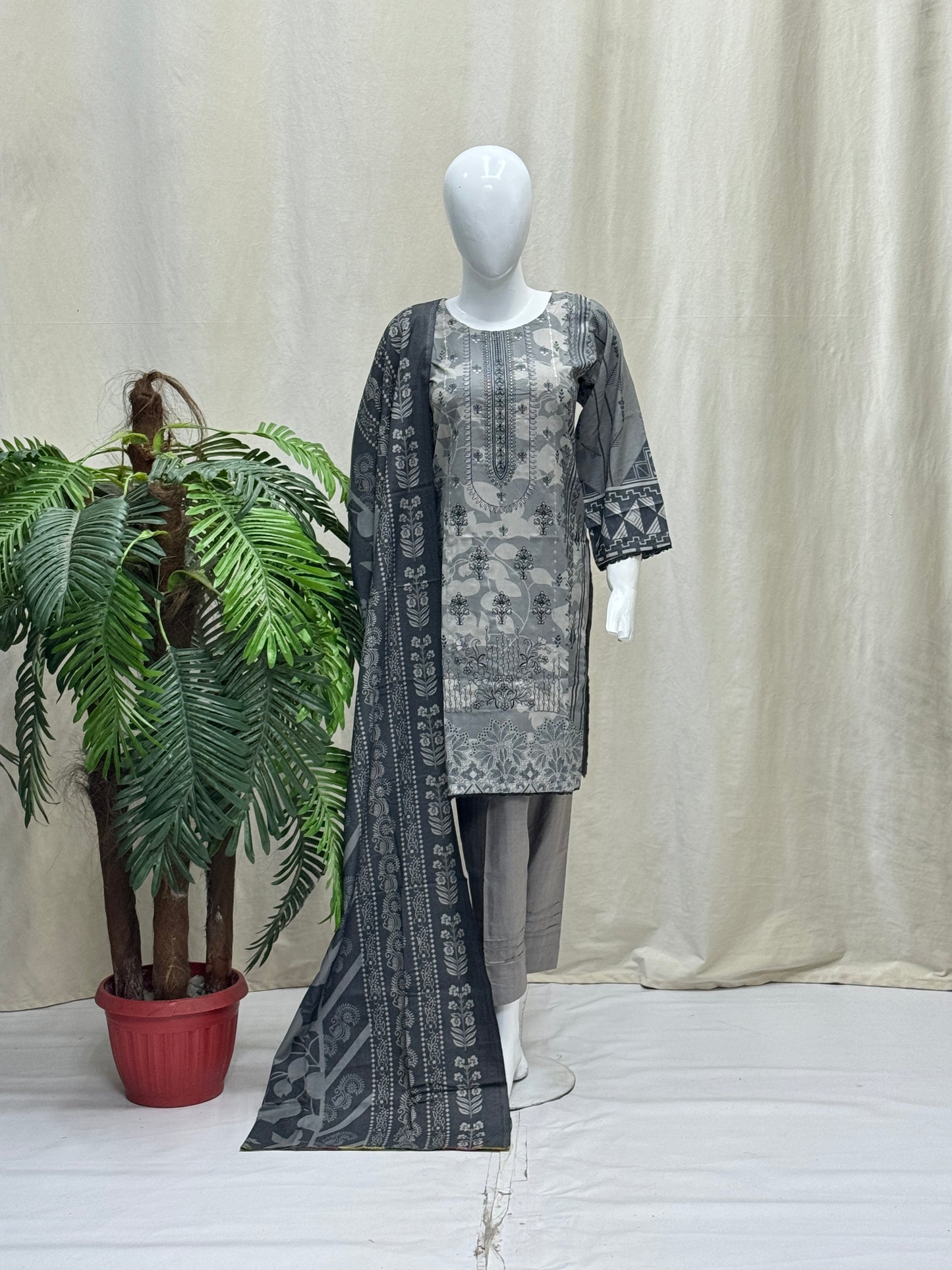 K&R Dhanak - Dhanak Dupatta 423 Light Grey