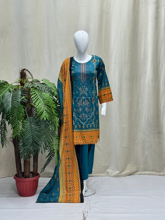 K&R Khaddar - Khaddar Dupatta 407 Zinc