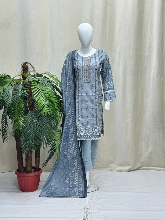 K&R Dhanak - Dhanak Dupatta 414 Light Grey