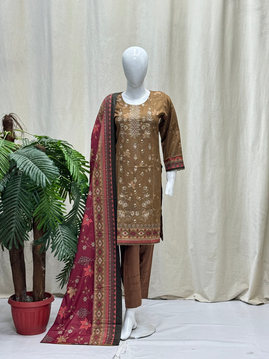 K&R Dhanak - Dhanak Dupatta 455 Brown