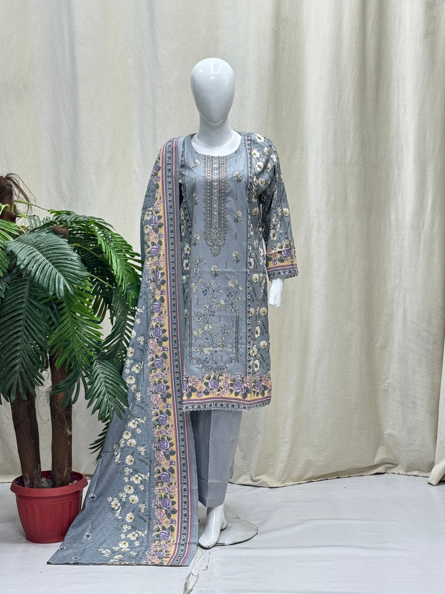 K&R Dhanak - Dhanak Dupatta 422 Light Grey