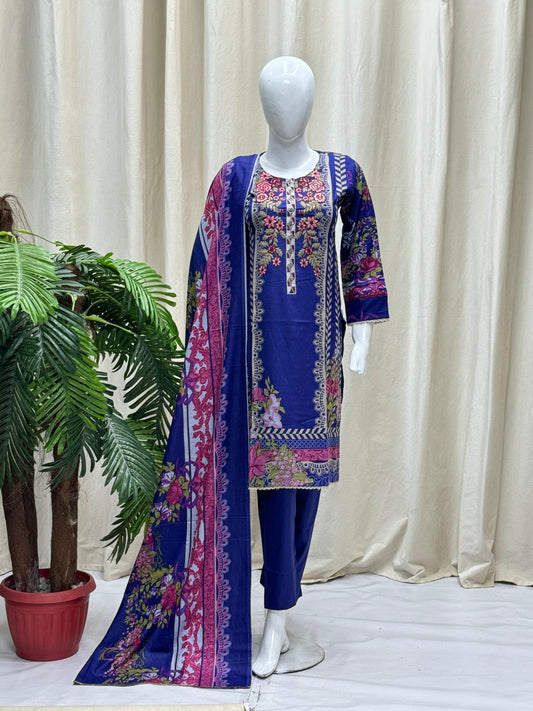 K&R Dhanak - Dhanak Dupatta 473 Royal Blue