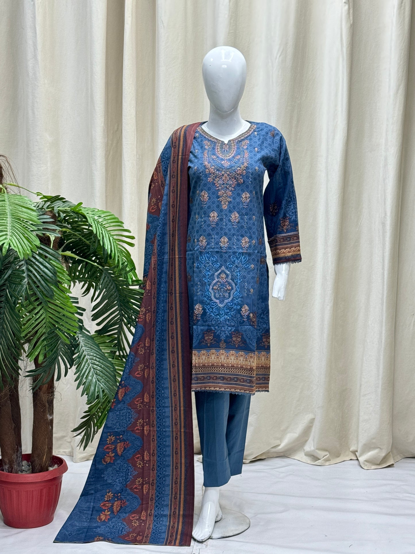 K&R Dhanak - Dhanak Dupatta 478 Blue