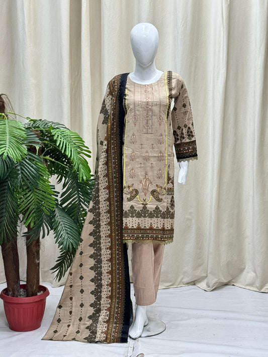 K&R Khaddar - Khaddar Dupatta 485 Skin