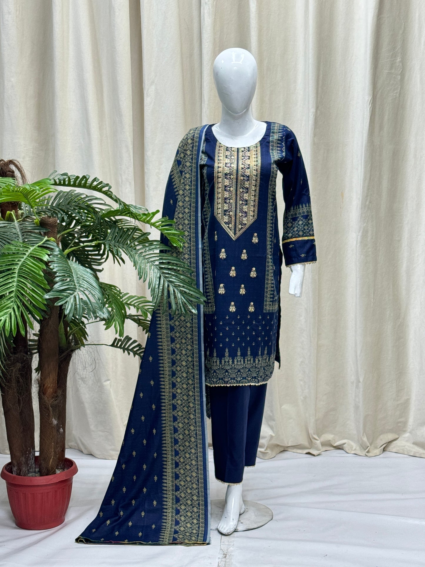 K&R Dhanak - Dhanak Dupatta 494 Navy Blue