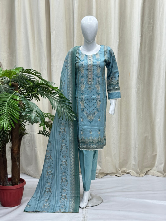 K&R Dhanak - Dhanak Dupatta 488 Aqua