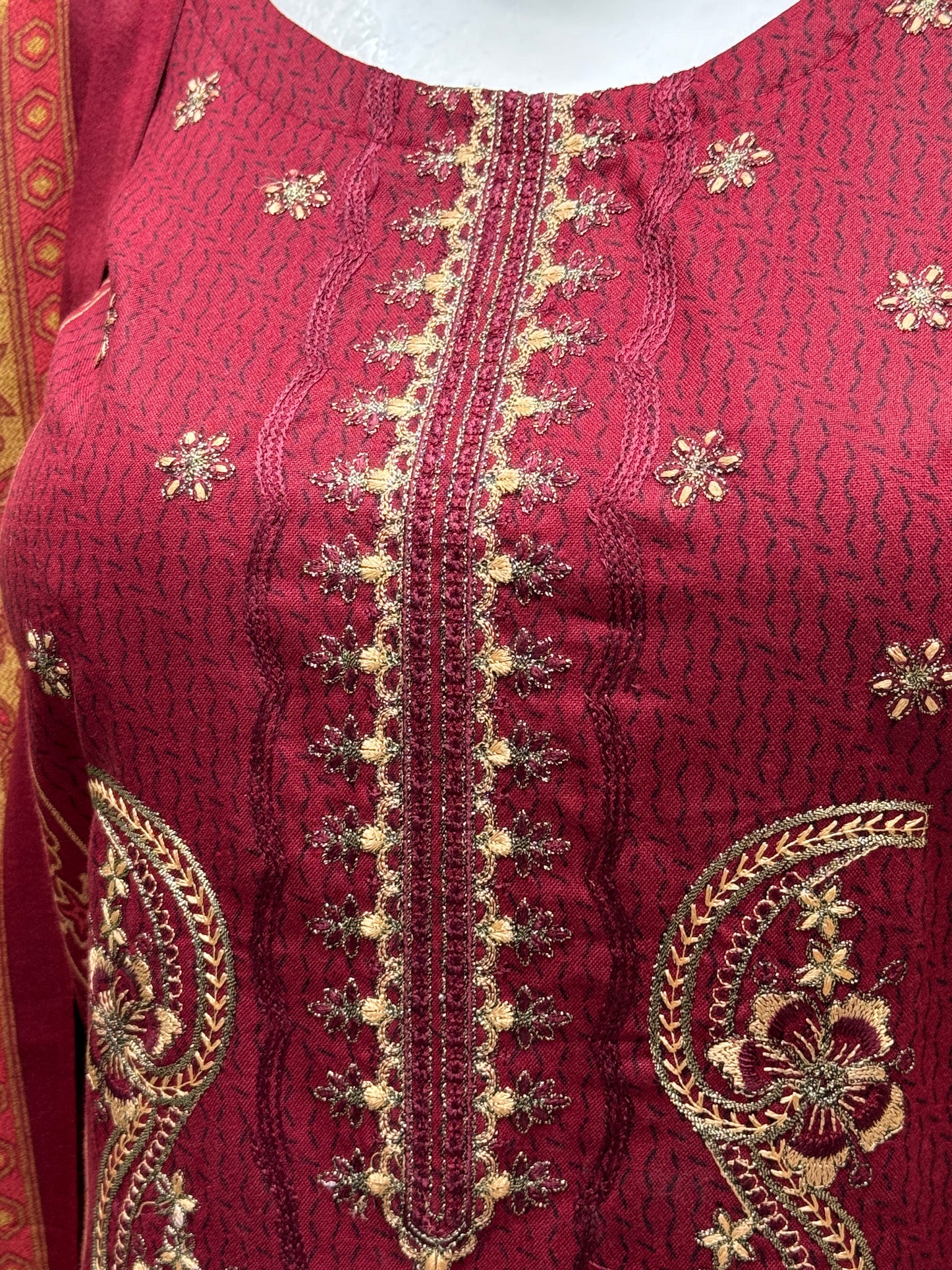 K&R Dhanak - Dhanak Dupatta 492 Mehroon