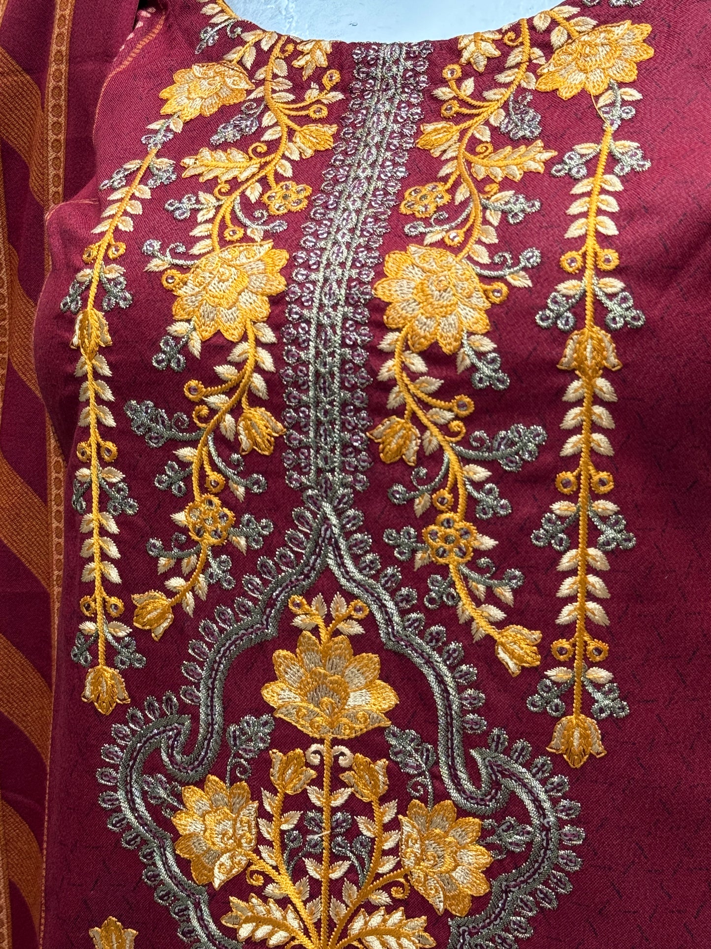 K&R Dhanak - Dhanak Dupatta 493 Mehroon