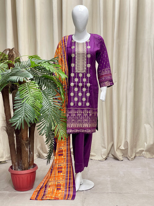 HM Lawn - Lawn Dupatta 223 Purple