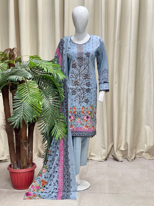 HM Lawn - Lawn Dupatta 233 Sky Blue