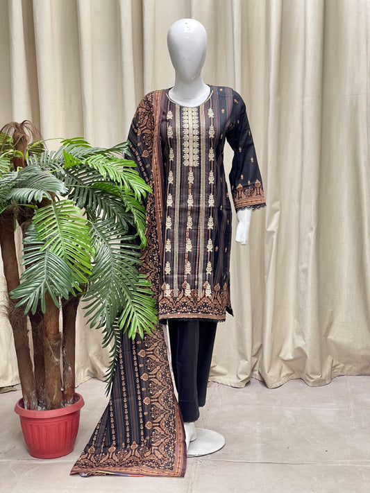 HM Lawn - Lawn Dupatta 231 Black