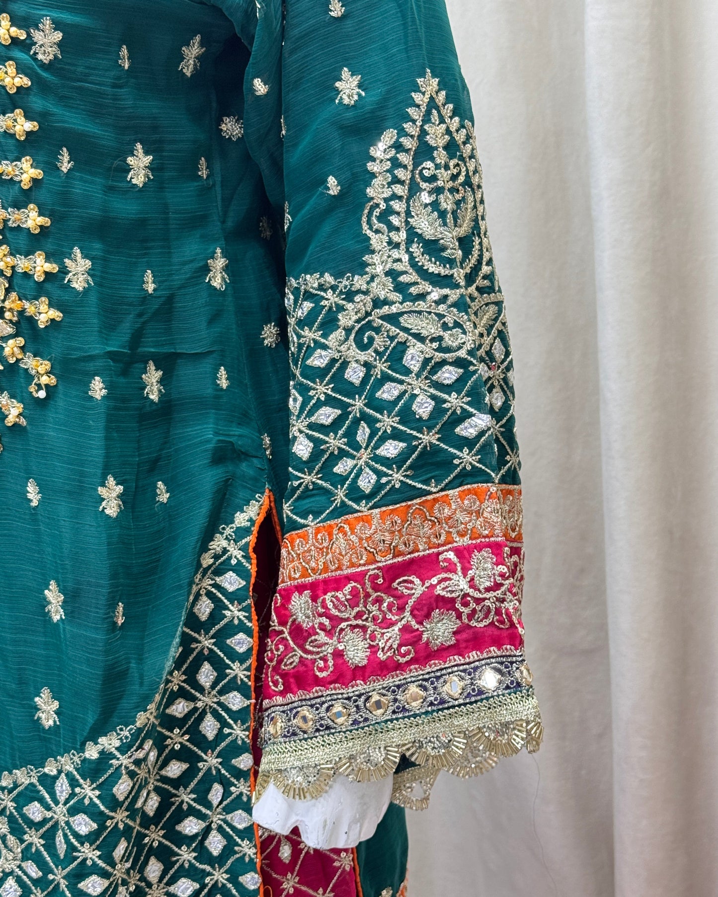 425 By Mohsin Bottle Green Orange