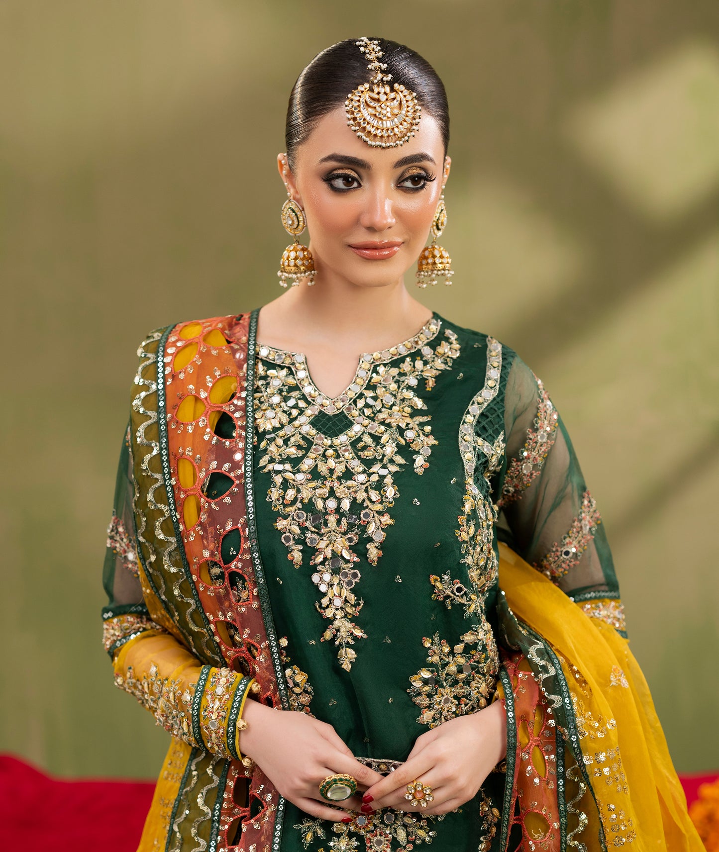 Khawab ZQ 2597 Bottle Green