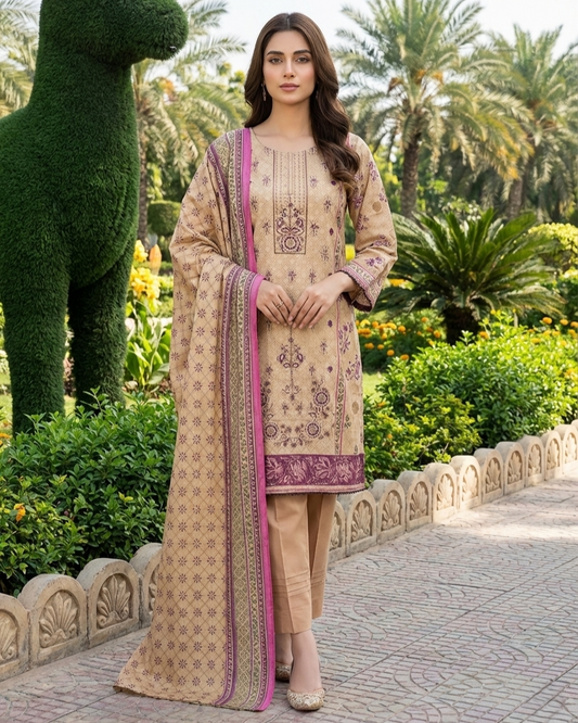 K&R Dhanak - Dhanak Dupatta 419 Peach