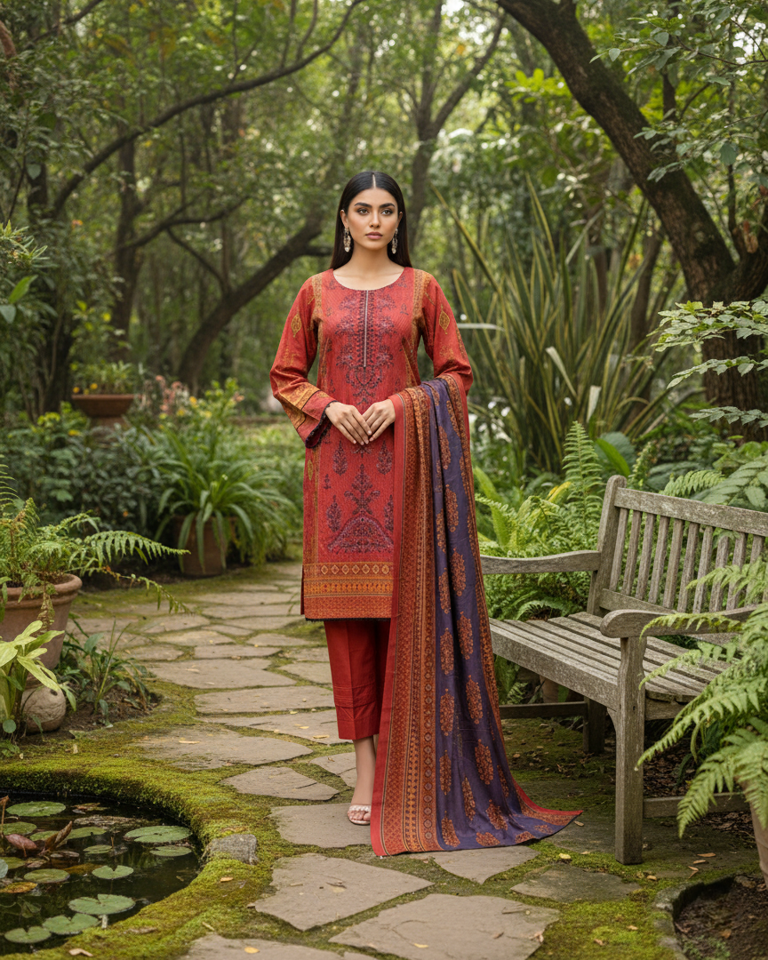K&R Dhanak - Dhanak Dupatta 420 Red