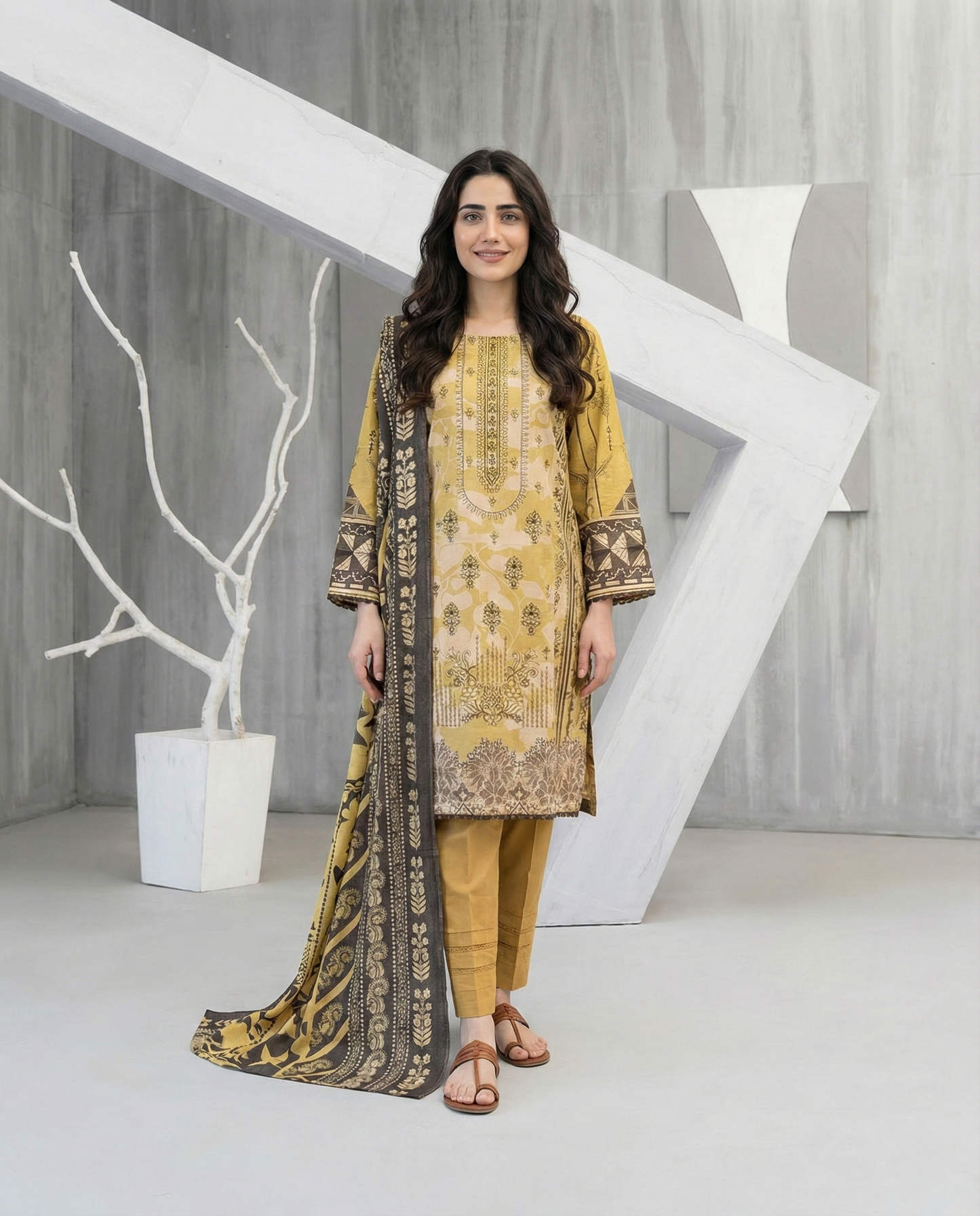 K&R Dhanak - Dhanak Dupatta 423 Peach