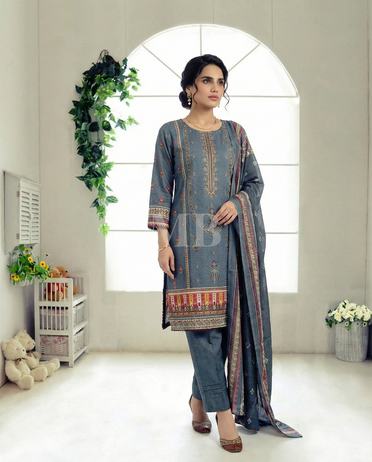 K&R Dhanak - Dhanak Dupatta 424 Dark Grey