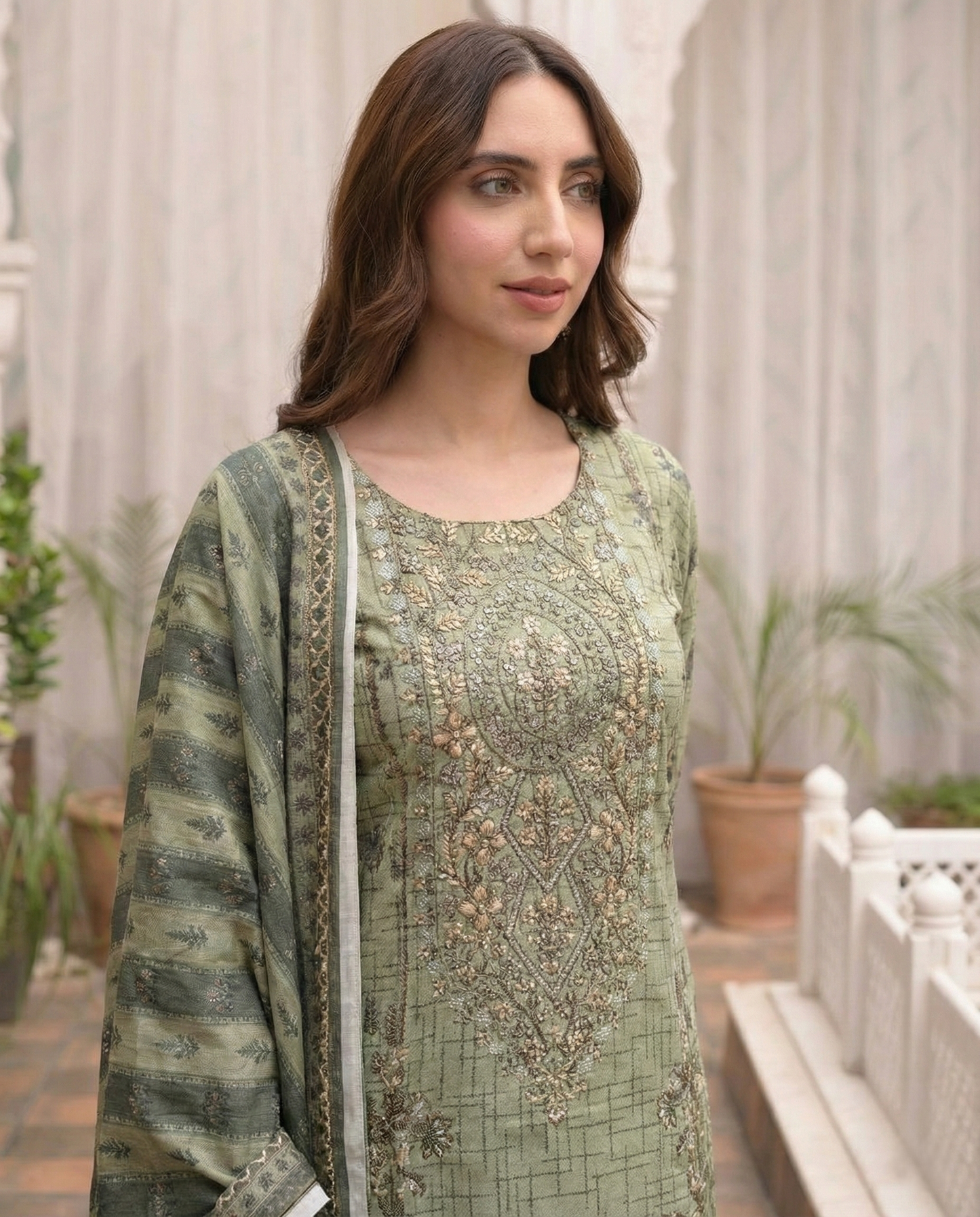 K&R Dhanak - Dhanak Dupatta 472 Mehndi