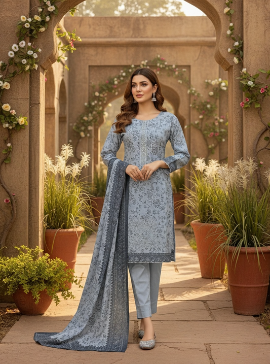 K&R Dhanak - Dhanak Dupatta 496 Sky Blue