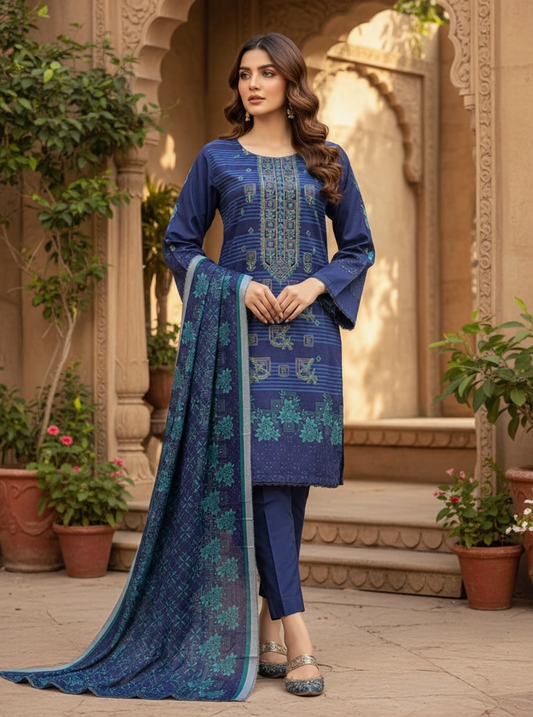 K&R Dhanak - Dhanak Dupatta 500 Navy Blue