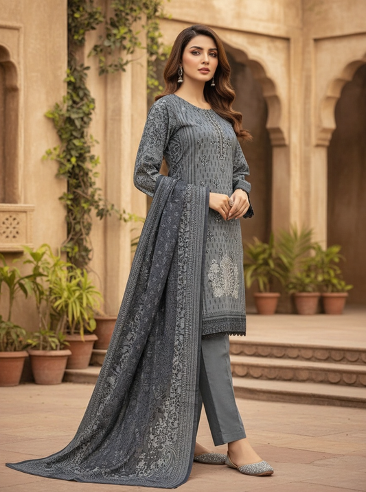 K&R Dhanak - Dhanak Dupatta 503 Grey