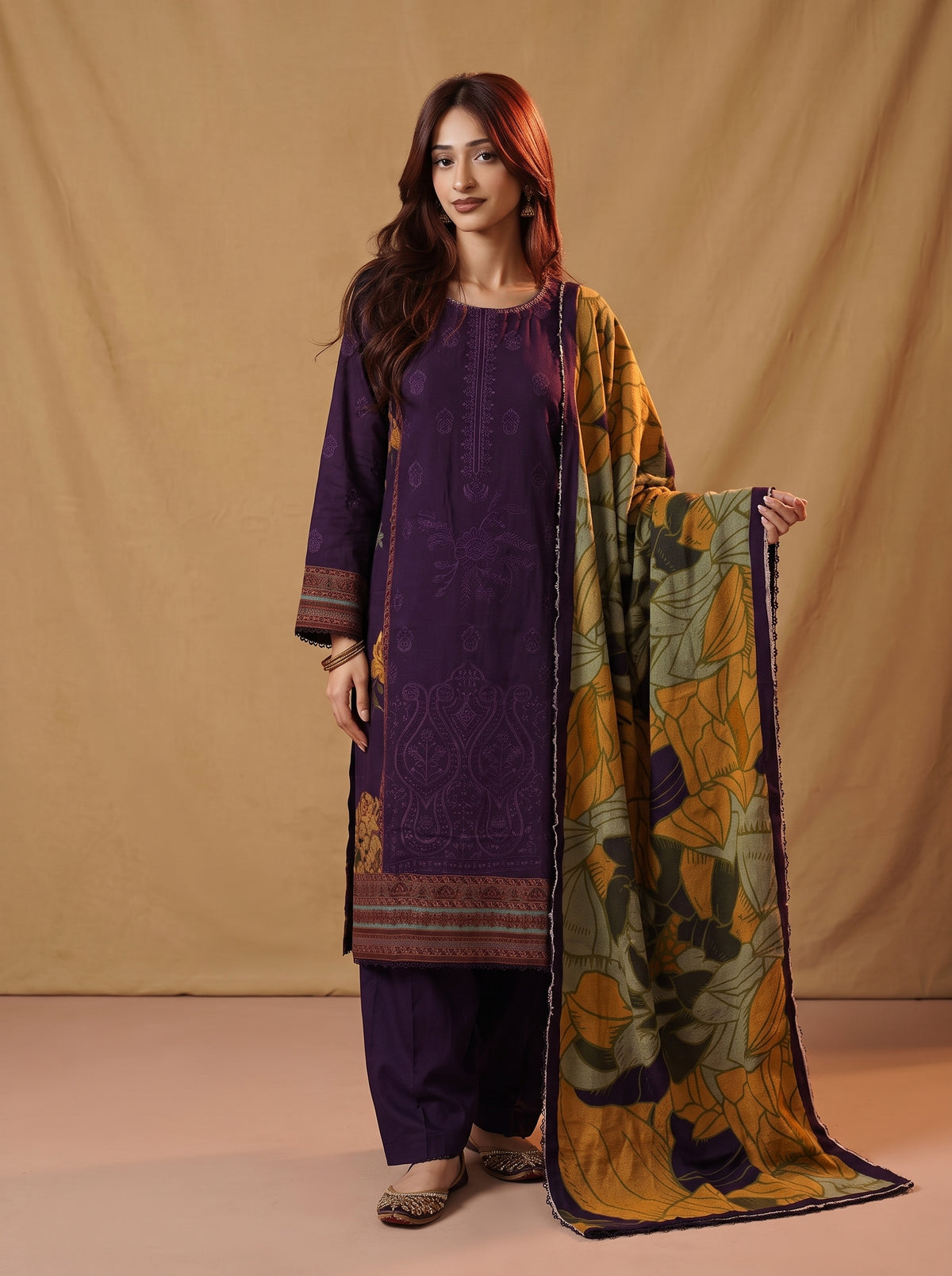 K&R Dhanak - Dhanak Dupatta 654 Purple
