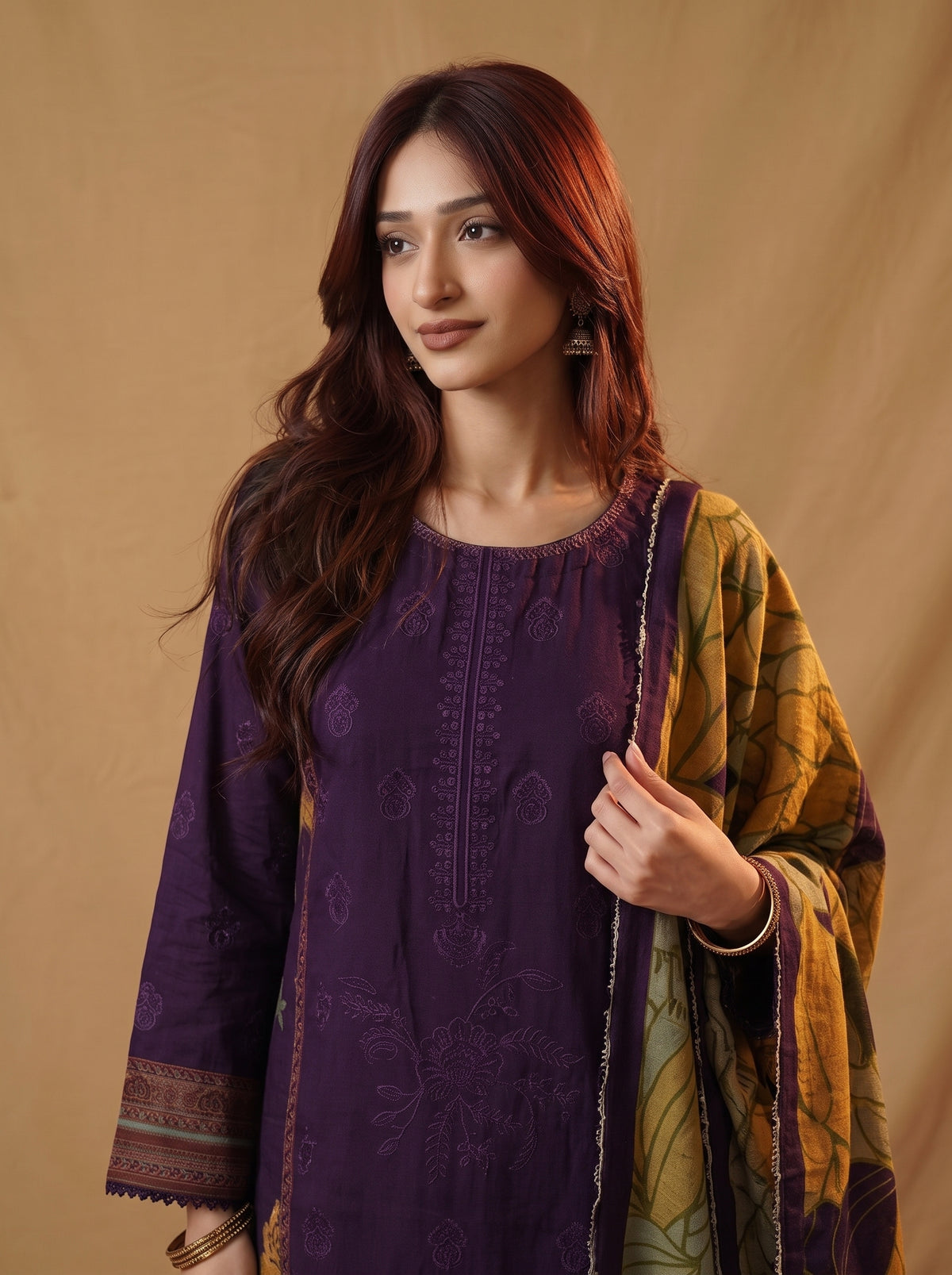K&R Dhanak - Dhanak Dupatta 654 Purple