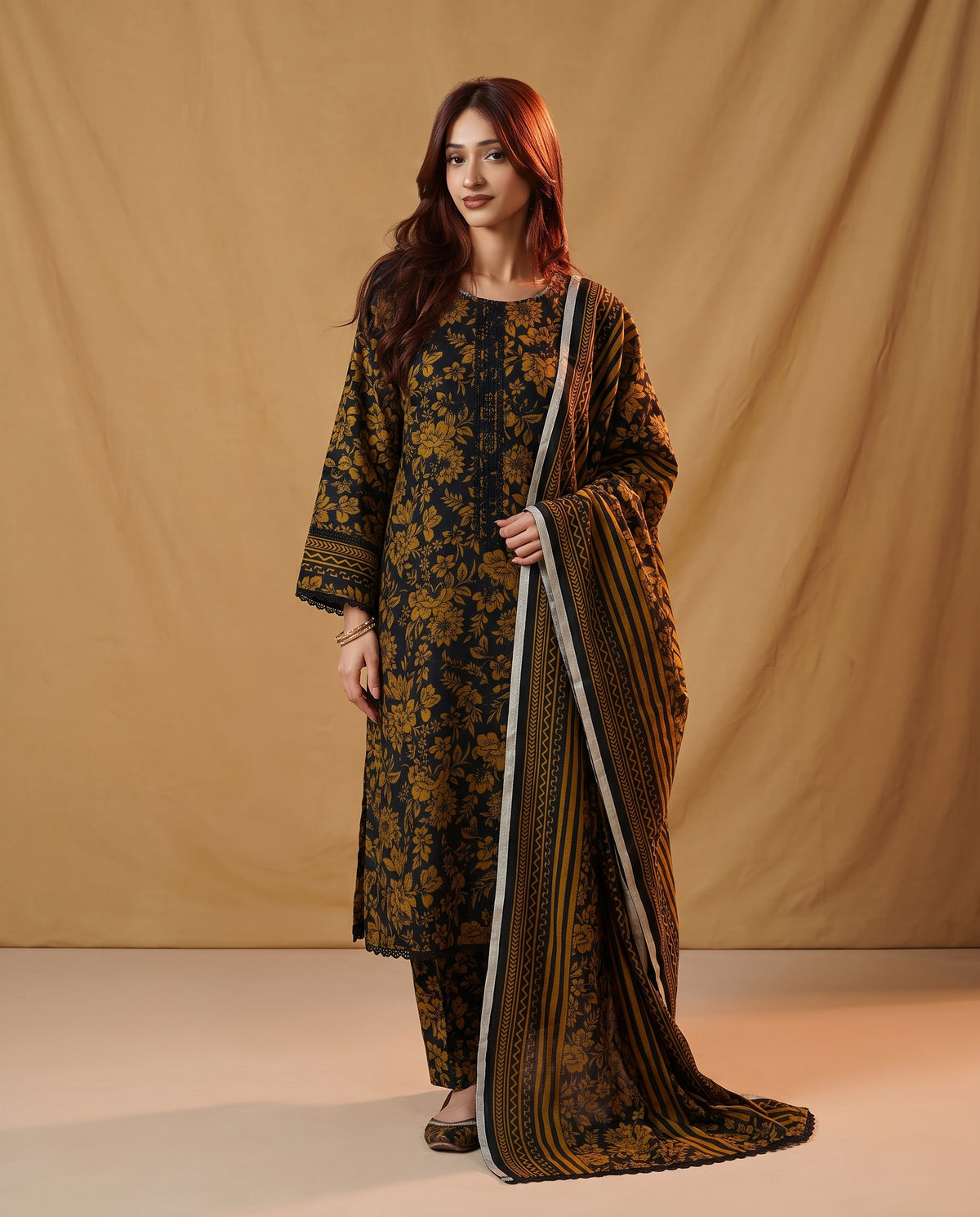 K&R Dhanak - Dhanak Dupatta 658 Black Skin