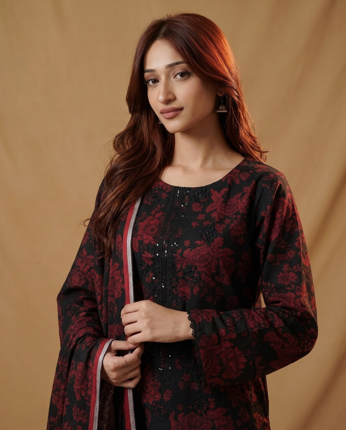 K&R Dhanak - Dhanak Dupatta 660 Black