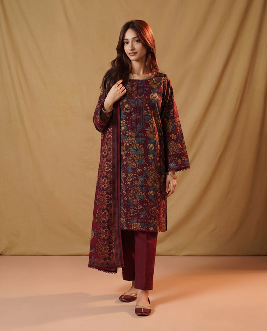 K&R Dhanak - Dhanak Dupatta 667 Mehroon