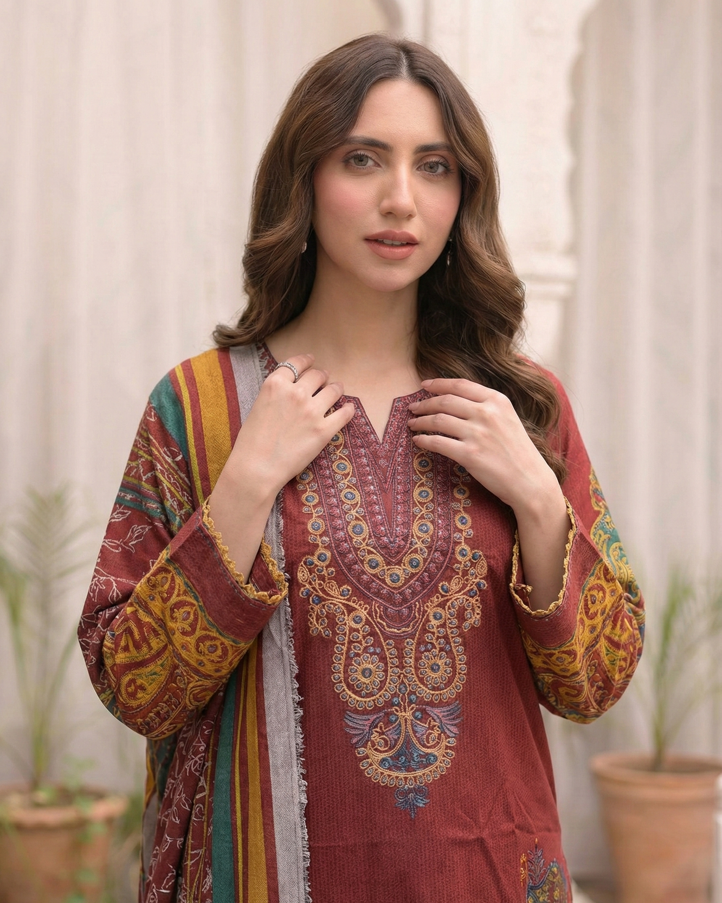 K&R Dhanak 174 Mehroon