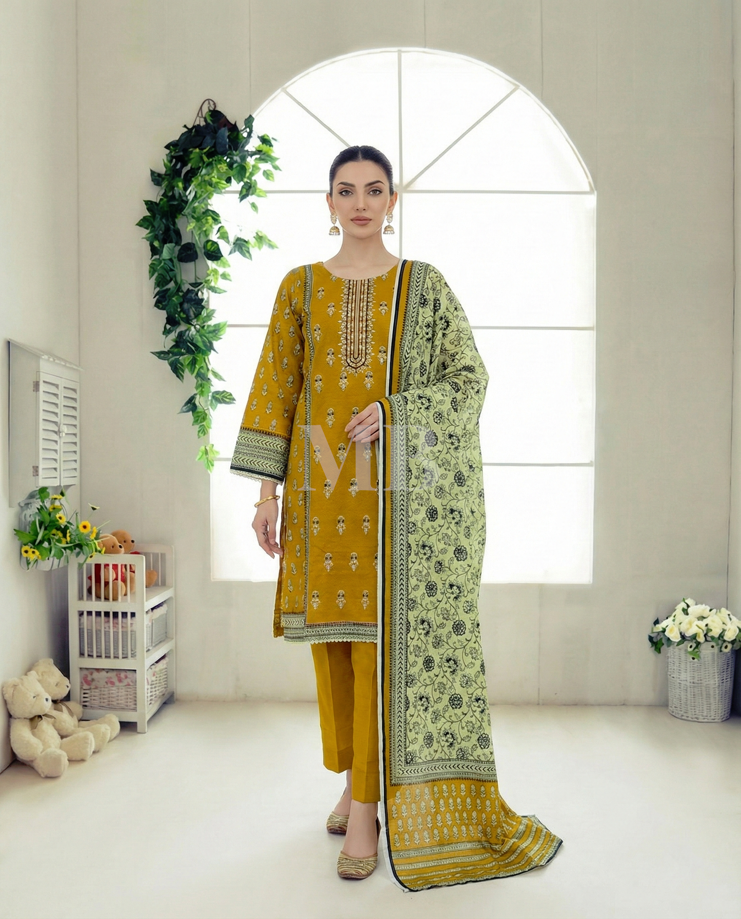 K&R Khaddar - Khaddar Dupatta 410 Orange