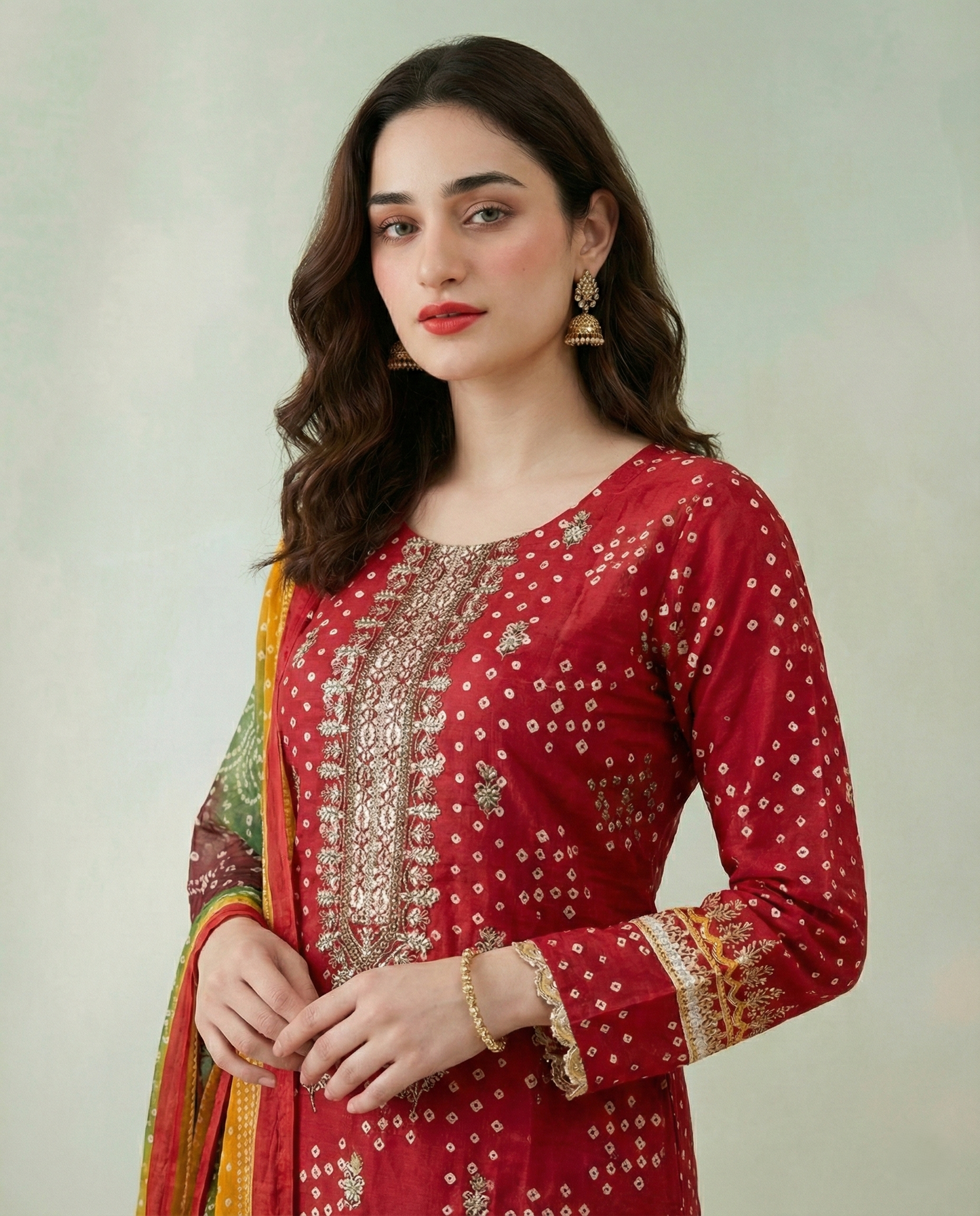 K&R Lawn - Chiffon Dupatta 280 Red