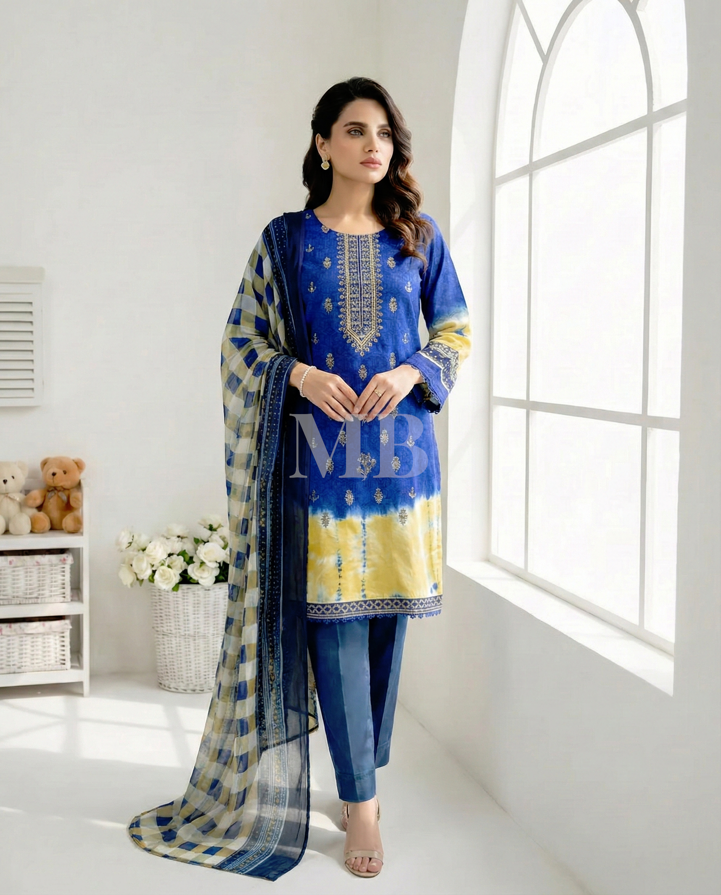 K&R Lawn - Chiffon Dupatta 289 Blue