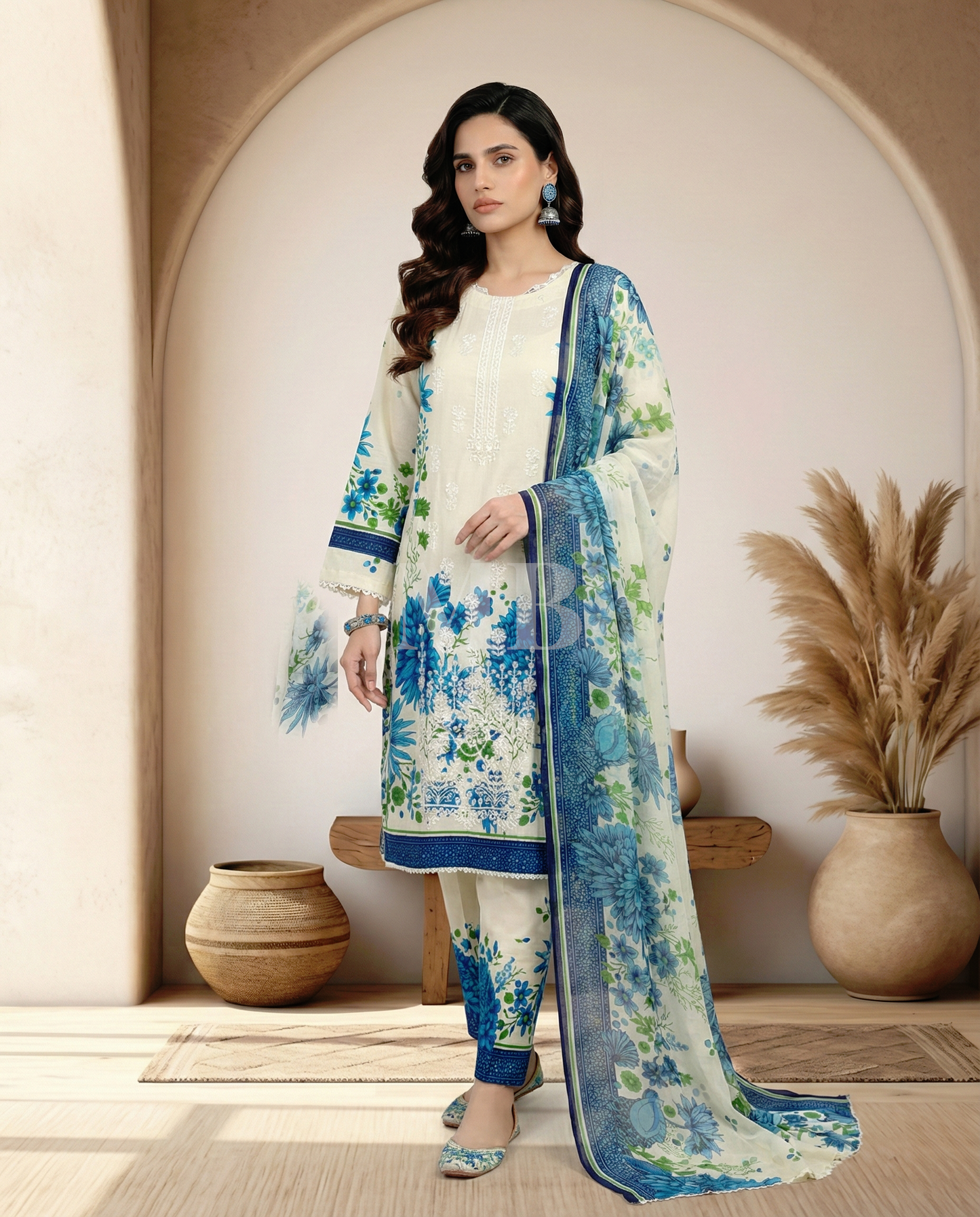 K&R Lawn - Chiffon Dupatta 522 Cream